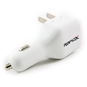 DualX Dual USB Charger for Car And Home by RapidX - Red