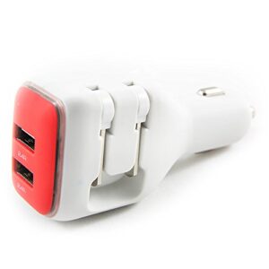 DualX Dual USB Charger for Car And Home by RapidX - Red