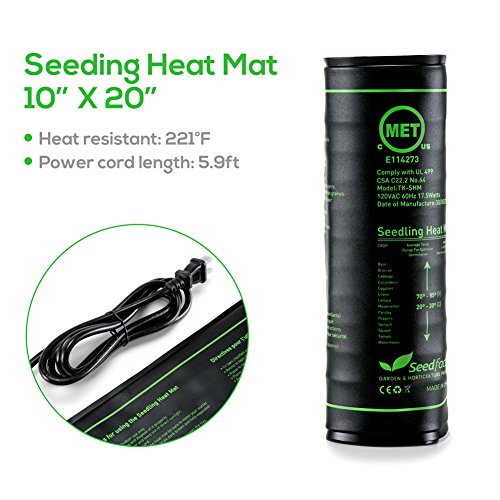 MET Certified Seedling Heat Mat, Seedfactor Waterproof Durable Germination Station Heat Mat, Warm Hydroponic Heating Pad for Indoor Home Gardening Seed Starter(10" x 20")