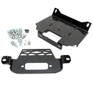 ecotric winch mount plate bracket kit compatible with 2014-2019 polaris rzr 900 1000 turbo general model