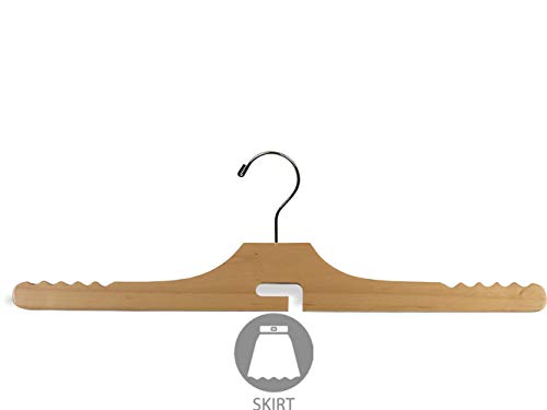 Wooden Jeans Hanger, Solid Wood Wrinkle Free Pant Hanger with Chrome Swivel Hook, Sold with Permission of SalDebus by The Great American Hanger Company (10, Natural)