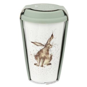 wrendale wnke78753-xw travel mug, porcelain, multi coloured, 9.5 x 9.5 x 15 cm
