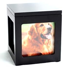 Heavenly Home Pet Keepsake Multiple Photo Cube Pet Urn for 1 to 4 Pictures Cremation Memorial for Pet Lovers Acrylic Glass Photo Protector Resting Place for Cat or Dog (90 Cubic Inches)