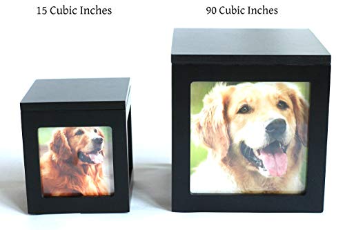 Heavenly Home Pet Keepsake Multiple Photo Cube Pet Urn for 1 to 4 Pictures Cremation Memorial for Pet Lovers Acrylic Glass Photo Protector Resting Place for Cat or Dog (90 Cubic Inches)