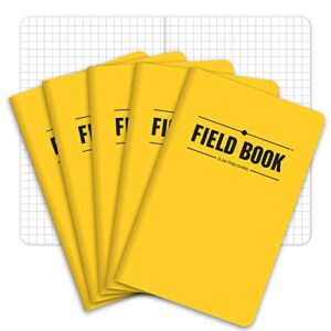 field notebook/pocket journal - 3.5"x5.5" - yellow - graph memo book - pack of 5
