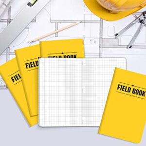 Field Notebook/Pocket Journal - 3.5"x5.5" - Yellow - Graph Memo Book - Pack of 5