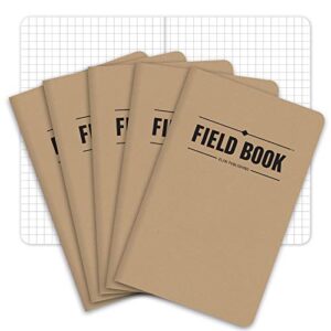 field notebook/pocket journal - 3.5"x5.5" - kraft - graph memo book - pack of 5