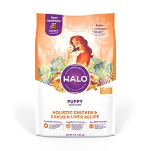 halo puppy dry dog food, chicken & liver 4-pound bag