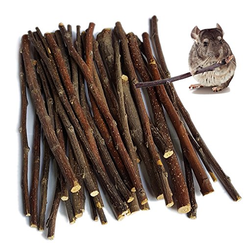 sharllen 100g (3.5oz) Apple Sticks Pet Snacks Chew Toys for Guinea Pigs Chinchilla Squirrel Rabbits Hamster