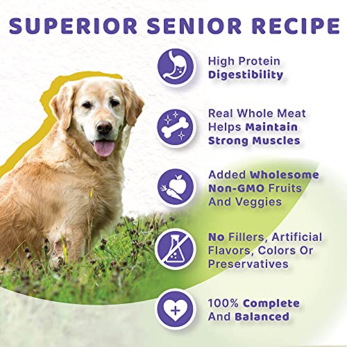 Halo Senior Holistic Dog Food, Grain Free Turkey, Turkey Liver, & Duck, Dry Senior Dog Food Bag, Senior Formula, 4-lb Bag