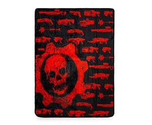 gears of war crimson omen guns lightweight fleece throw blanket | super soft plush blanket, cozy bedding cover for sofa and couch, room essentials | video game gifts and collectibles | 50 x 60 inches