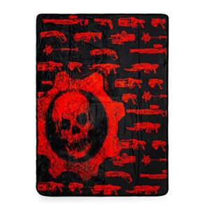 Gears of War Crimson Omen Guns Lightweight Fleece Throw Blanket | Super Soft Plush Blanket, Cozy Bedding Cover for Sofa and Couch, Room Essentials | Video Game Gifts and Collectibles | 50 x 60 Inches