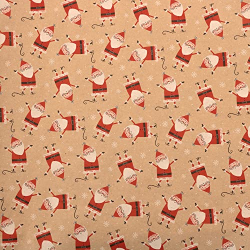 JAM Paper Assorted Gift Wrap - Christmas Kraft Wrapping Paper - 125 Sq Ft Total - Kraft Christmas Set - 5 Rolls/Pack
