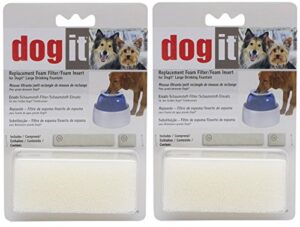 (4 pack) dogit replacement foam insert for fresh & clear large dog fountain (2 packages with 2 filters per package)