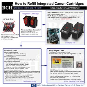 BCH Ink Refill Kit for PG-260 CL-261 TS5320 / PG-240 CL-241 Inkjet Printer Cartridges - First-Timer Kit with Tools - EZ30-T