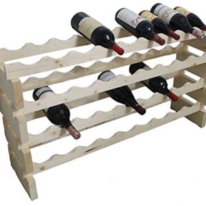 DisplayGifts Magnum Bottle Stackable Modular Wine Rack Storage Stand Wooden Holder Shelves WN50-1500 ml/1.5 Liter (Natural Wood, Unstained)
