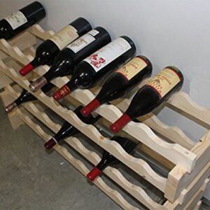 DisplayGifts Magnum Bottle Stackable Modular Wine Rack Storage Stand Wooden Holder Shelves WN50-1500 ml/1.5 Liter (Natural Wood, Unstained)