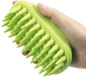 pet silicone shampoo brush for long & short hair medium large pets dogs cats, dog hair products accessories dog back massage for long & short hair small large pets dogs cats (green)