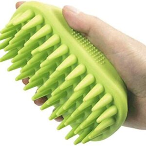 Pet Silicone Shampoo Brush for Long & Short Hair Medium Large Pets Dogs Cats, Dog hair Products Accessories Dog Back Massage for Long & Short Hair Small Large Pets Dogs Cats (Green)