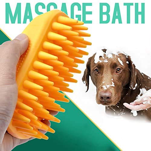 Pet Silicone Shampoo Brush for Long & Short Hair Medium Large Pets Dogs Cats, Dog hair Products Accessories Dog Back Massage for Long & Short Hair Small Large Pets Dogs Cats (Green)