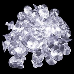 Hyamass 100pcs Mini Clear Plastic Suction Cups Without Hooks (Diameter 20mm)
