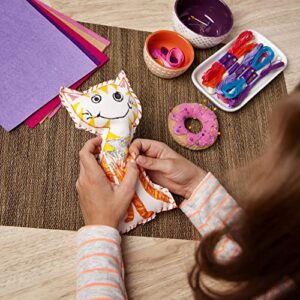 Craft-tastic Learn to Sew Kit – 7 Fun Projects and Reusable Materials to Teach Basic Sewing Stitches, Embroidery & More--Ages 7+