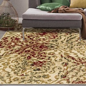 SUPERIOR Large Indoor Area Rug with Jute Backing, Bold Contemporary Boho Decor, Perfect for Living Room, Bedroom, Office, Dorm, Dining Room, Kitchen, Hardwood Floors, Ophelia Collection  5’ x 8’
