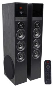 rockville tm150b black home theater system tower speakers 10" sub/bluetooth/usb