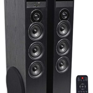 Rockville TM150B Black Home Theater System Tower Speakers 10" Sub/Bluetooth/USB