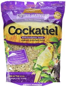 kaylor of colorado as-48654-2 4 lb (pack of 2) sweet harvest cockatiel with sunflower seeds bird food