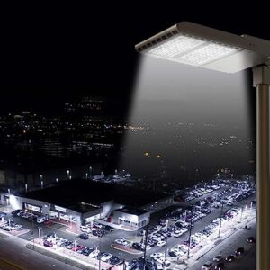 Adiding 150W LED Parking Lot Lights 19500LM LED Dusk to Dawn Outdoor Lighting-600W HID/HPS Equiv Shoebox Area Street Light UL DLC Certified IP66 Pole Bright Area Light with Photocell Sensor