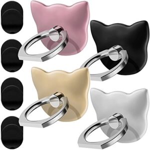 4 pack cell phone ring stands, danzix universal finger grip holders compatible with iphonex 8 7 plus 6 6s 5 5c 5s ipad, samsung galaxy s8 s7 edge, smartphone,tablet- rose gold, gold,silver,black