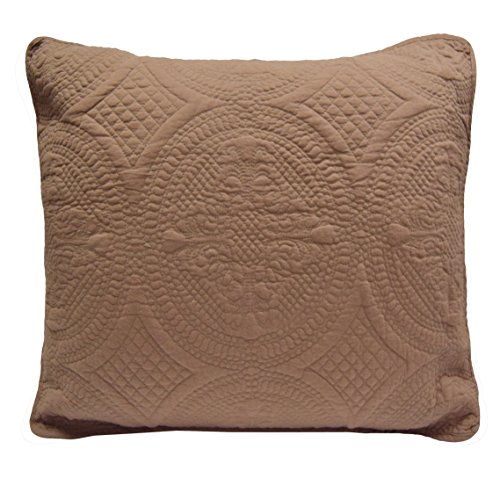 Donna Sharp Throw Pillow - Ana Mocha Contemporary Decorative Throw Pillow with Textured Pattern - Square