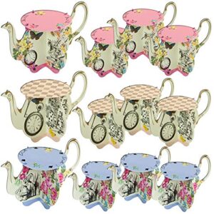 talking tables truly alice teapot cupcake stands for a tea party, multicolor (12 pack)