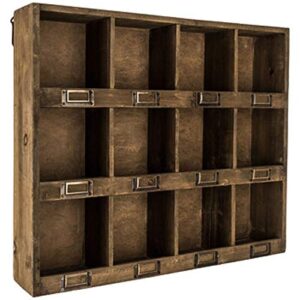 hobby lobby rustic antique brown wall shelf with 12-slots