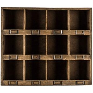 Hobby Lobby Rustic Antique Brown Wall Shelf with 12-Slots