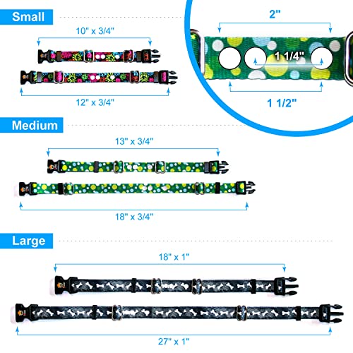 Extreme Dog Fence Replacement Containment and Training Collar Strap for Most Dog Fence Brands - Black Bones (Medium: 13" - 18" x 3/4")