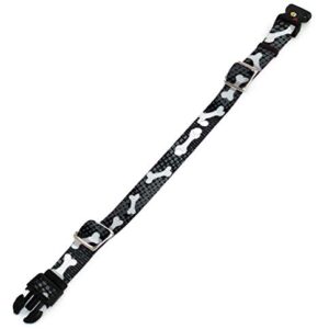 Extreme Dog Fence Replacement Containment and Training Collar Strap for Most Dog Fence Brands - Black Bones (Medium: 13" - 18" x 3/4")