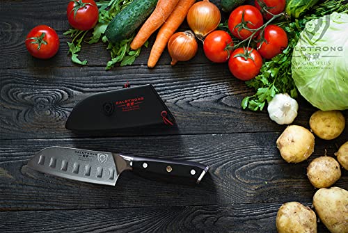 Dalstrong Mini Santoku Knife - 5 inch - Shogun Series - Japanese AUS-10V Super Steel Asian Knife - Damascus Layered - 67 Layers - Vacuum Treated Vegetable Knife - Sheath Included