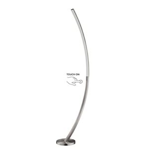 catalina lighting mid-century modern dimmable 4-way touch arc led floor lamp, 69.25", silver