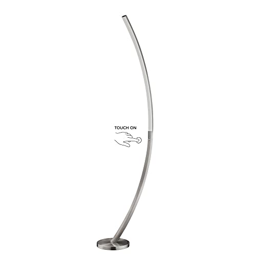 Catalina Lighting Mid-Century Modern Dimmable 4-Way Touch Arc LED Floor Lamp, 69.25", Silver