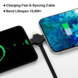 Multi Charging Cable 3.3ft 2Pack Retractable Multi Fast Charging Cord 3 in 1 Multi USB Cable with Lightning/Micro USB/Type C Sync Charger Cable for iPhone,iPad,Samsung Galaxy,LG,PS,Tablets and More