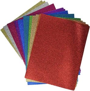 darice gx-1700-25 8.5 x 11 card stock glitter silk assortment, multicolor