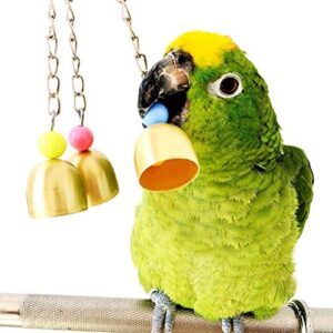 mrli pet parrot hammock bell toys suitable for small parakeets, cockatiels, conures, finches,budgie,macaws, parrots, love birds (bird toys with bells)