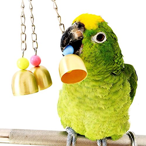 Mrli Pet Parrot Hammock Bell Toys Suitable for Small Parakeets, Cockatiels, Conures, Finches,Budgie,Macaws, Parrots, Love Birds (Bird Toys with Bells)