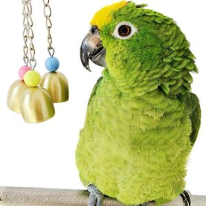 Mrli Pet Parrot Hammock Bell Toys Suitable for Small Parakeets, Cockatiels, Conures, Finches,Budgie,Macaws, Parrots, Love Birds (Bird Toys with Bells)