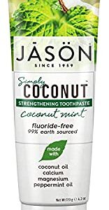 Jason Simply Coconut Strengthening Fluoride-Free Toothpaste, Coconut Mint, 4.2 Oz