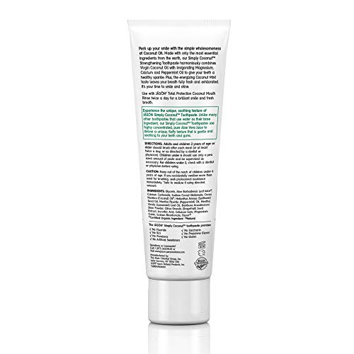 Jason Simply Coconut Strengthening Fluoride-Free Toothpaste, Coconut Mint, 4.2 Oz