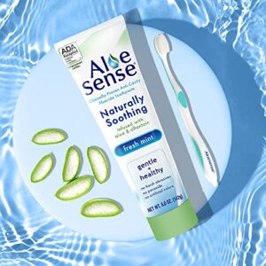 AloeSense Fluoride Toothpaste, Naturally Soothing Toothpaste Sensitive Teeth and Gum Care with Aloe Vera, Allantoin & Fresh Mint Flavor, Gentle & Natural Toothpaste, ADA Approved (5-oz, 1 Count)