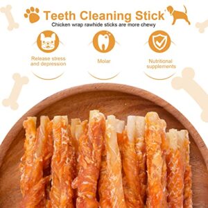 Pawant Chicken Wrapped Rawhides for Dogs Treats Puppy Training Snacks Sticks Dog Rawhide Chews All Natural Dog Treats 1lb